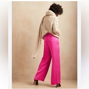 Banana Republic Pink Wide Leg Pants, Sz L